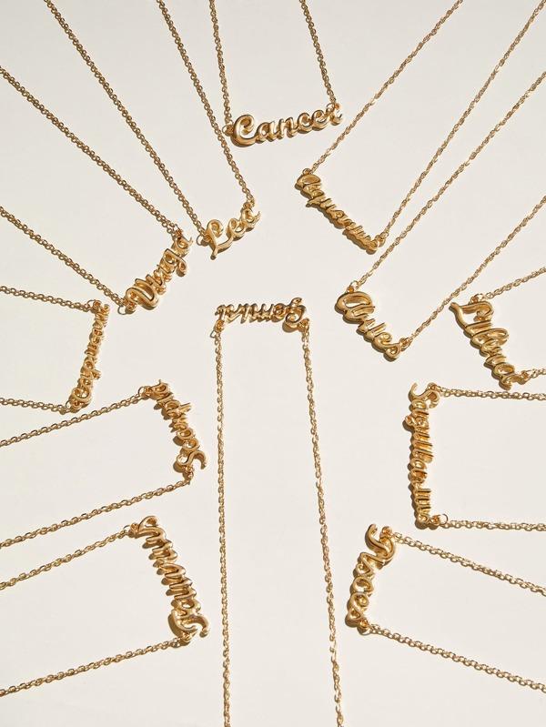 12pcs Constellation Letter Charm Necklace - INS | Online Fashion Free Shipping Clothing, Dresses, Tops, Shoes