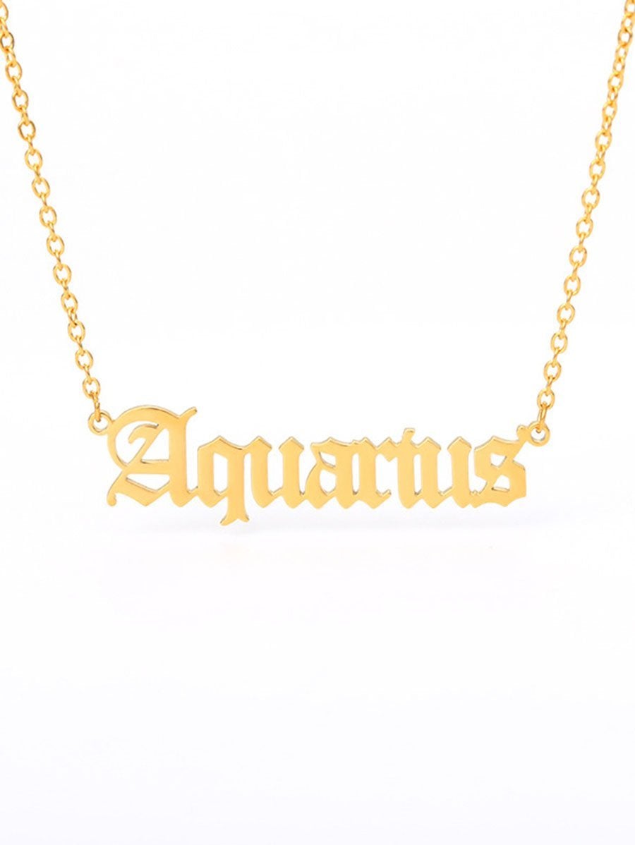 12pcs Constellation Letter Charm Necklace - INS | Online Fashion Free Shipping Clothing, Dresses, Tops, Shoes