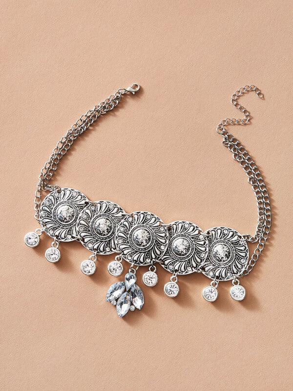 1pc Rhinestone Charm Chain Choker