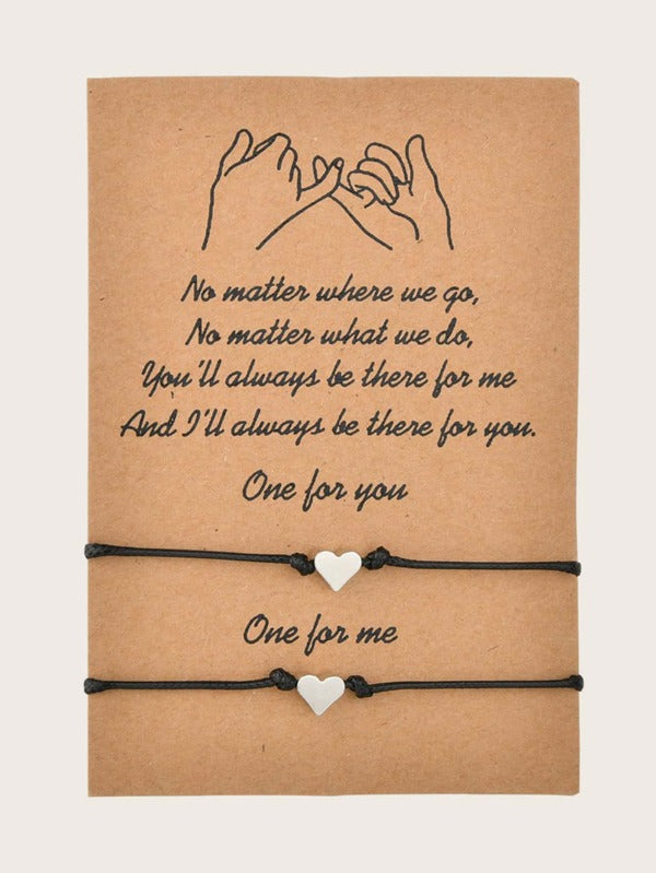 2pcs Heart Decor Bracelet