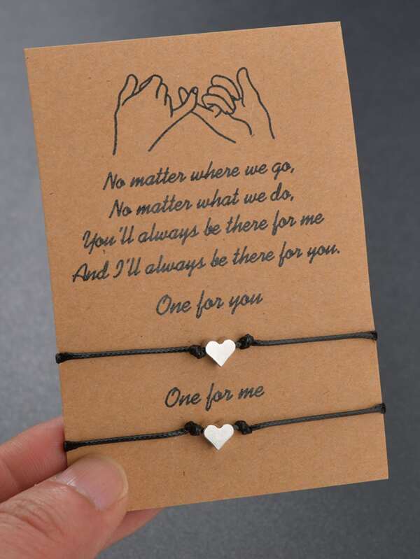 2pcs Heart Decor Bracelet