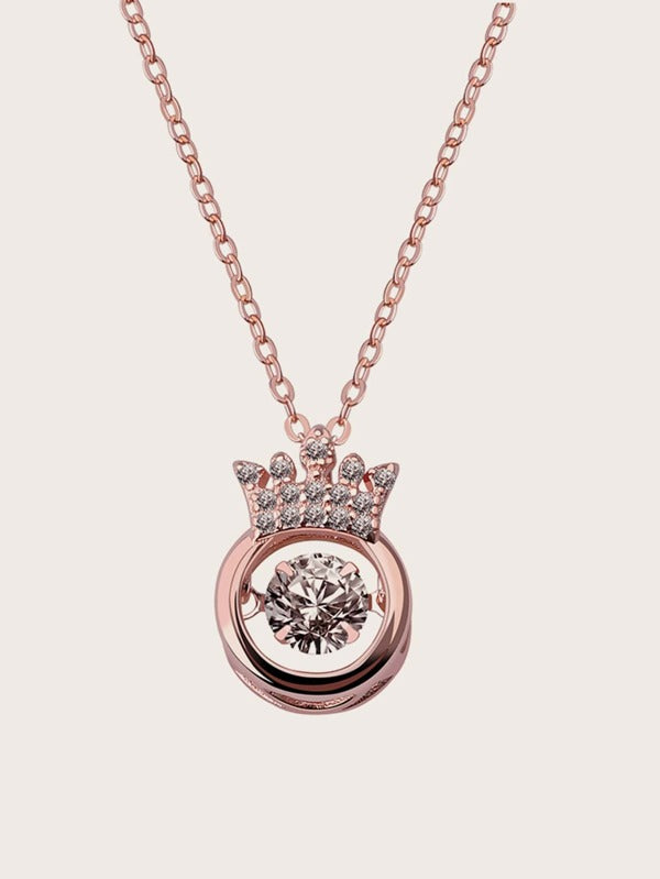 1pc Rhinestone Decor Pendant Necklace