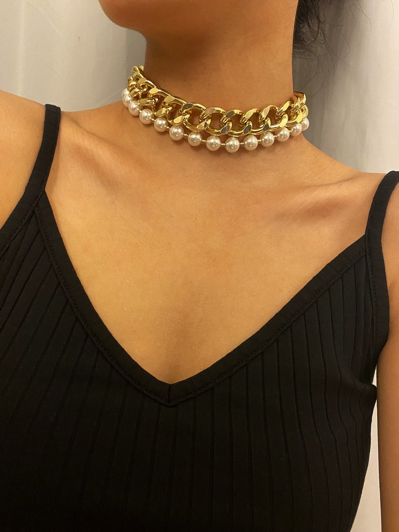 3pcs Faux Pearl Beaded Choker