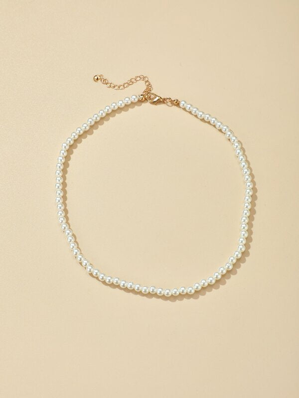 Faux Pearl Beaded Necklace