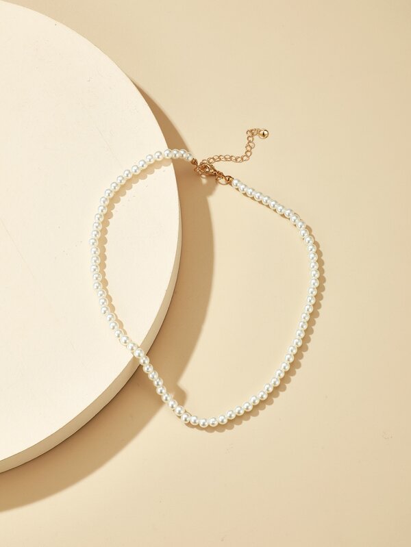 Faux Pearl Beaded Necklace
