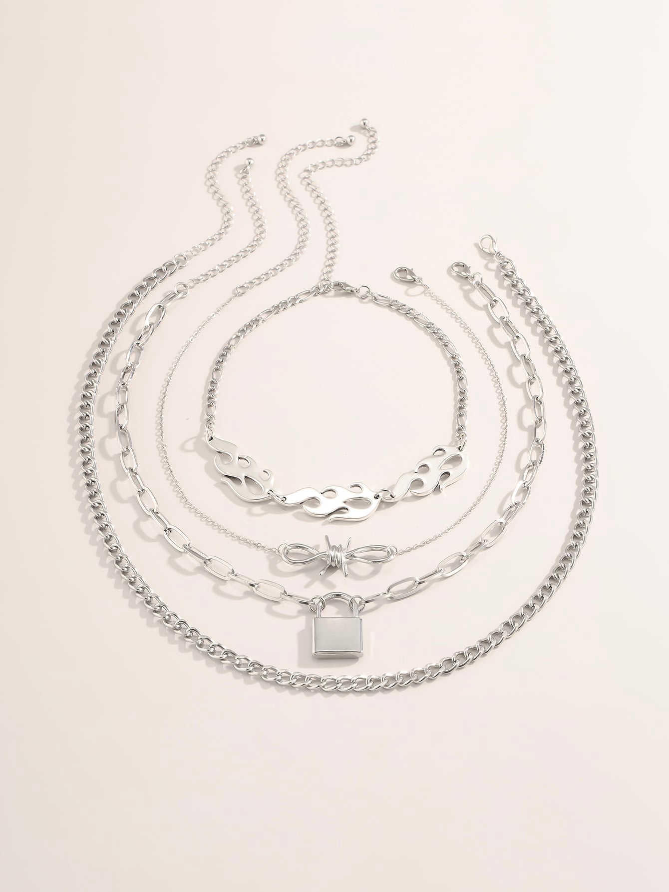 4pcs Flame Decor Necklace