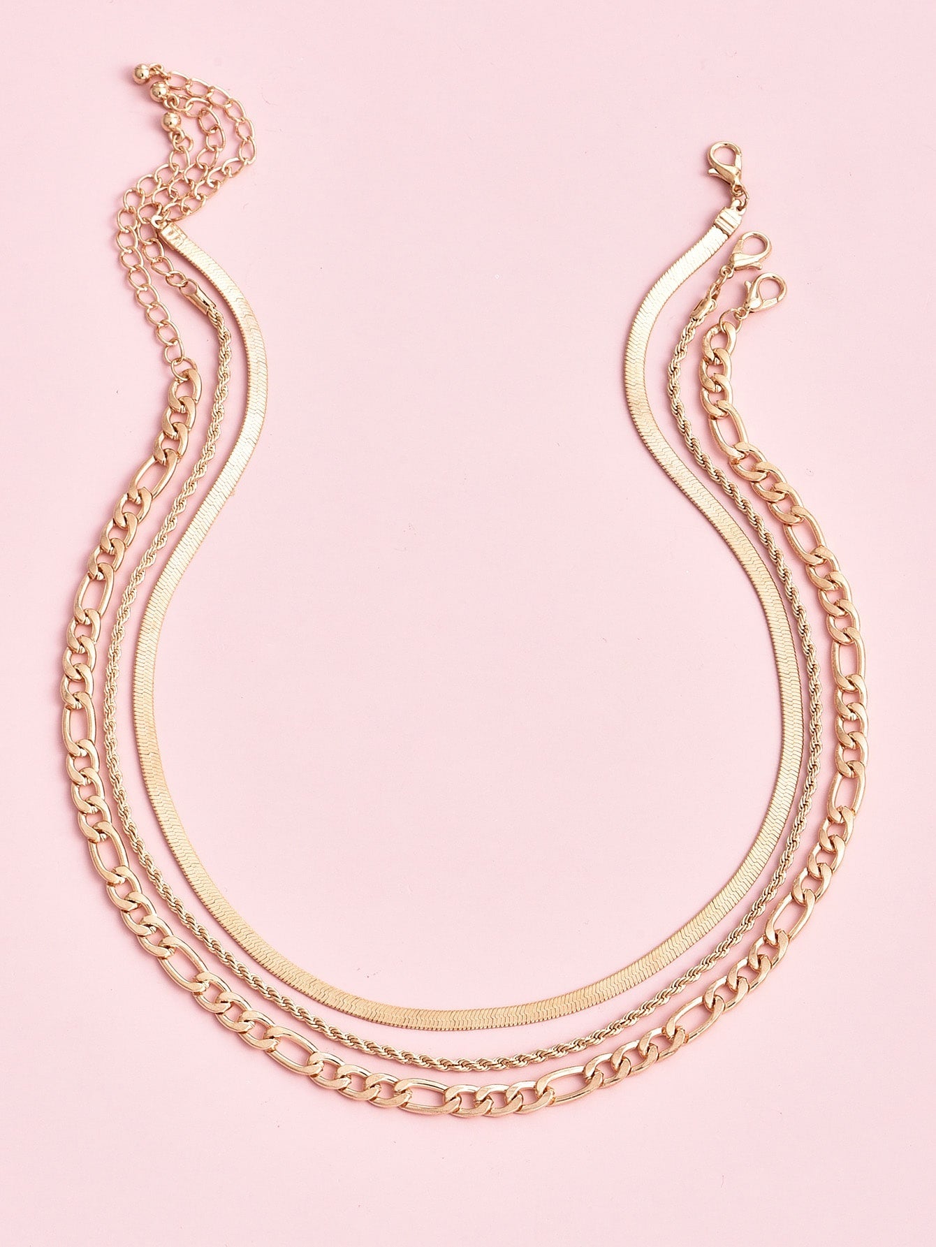 3pcs Metal Chain Necklace