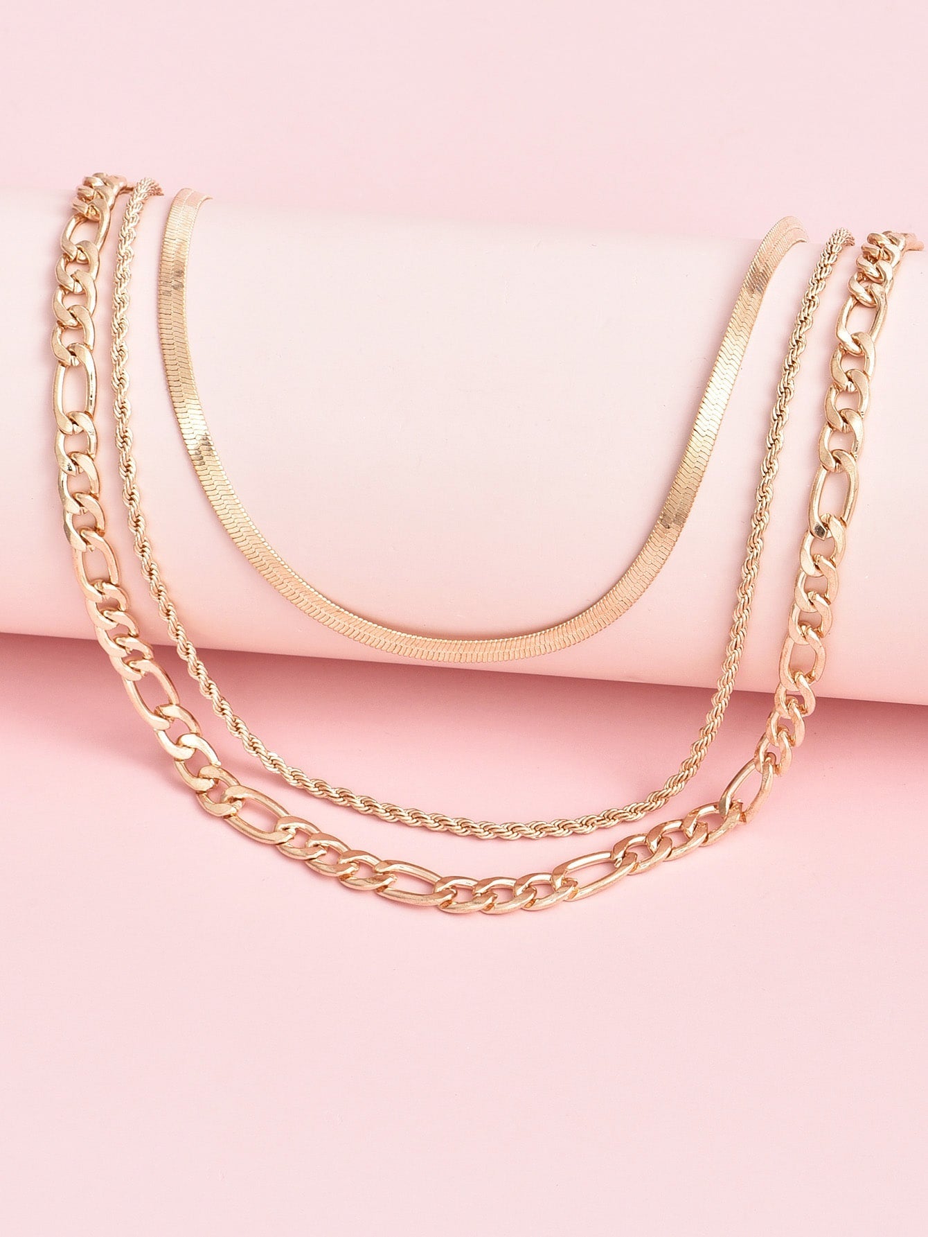 3pcs Metal Chain Necklace