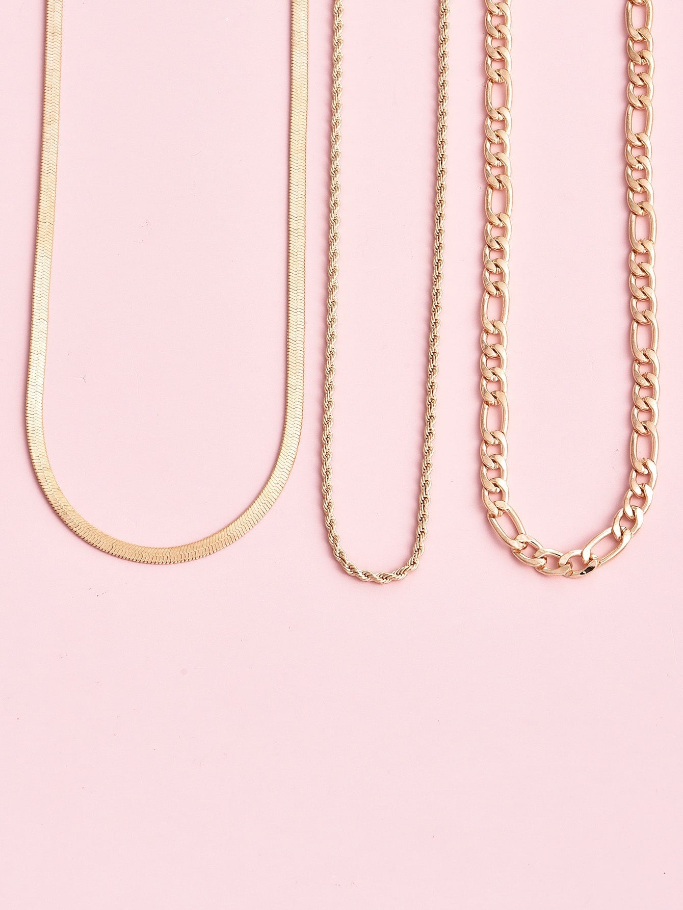 3pcs Metal Chain Necklace