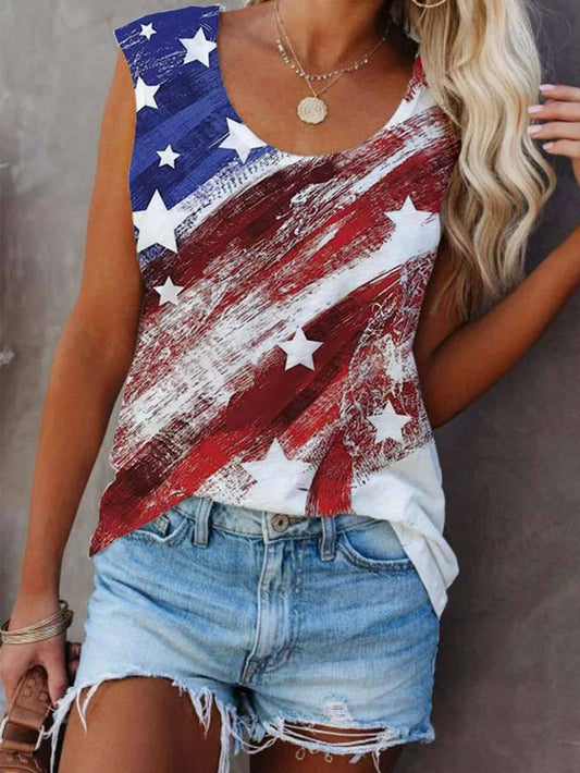 Multicolor Star Print Loose Tank Top