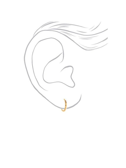 18kt Plated 12MM Hoop Earrings - INS | Online Fashion Free Shipping Clothing, Dresses, Tops, Shoes