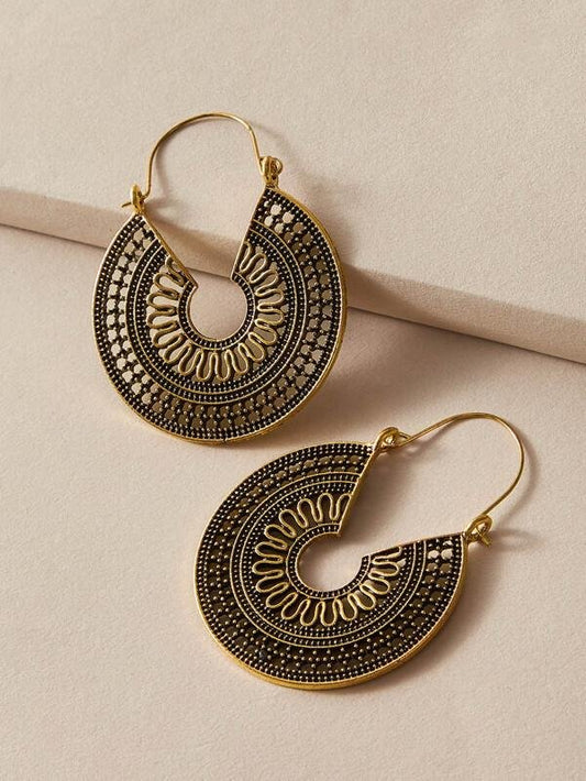 1pair Bohemian Hollow Out Drop Earrings - INS | Online Fashion Free Shipping Clothing, Dresses, Tops, Shoes