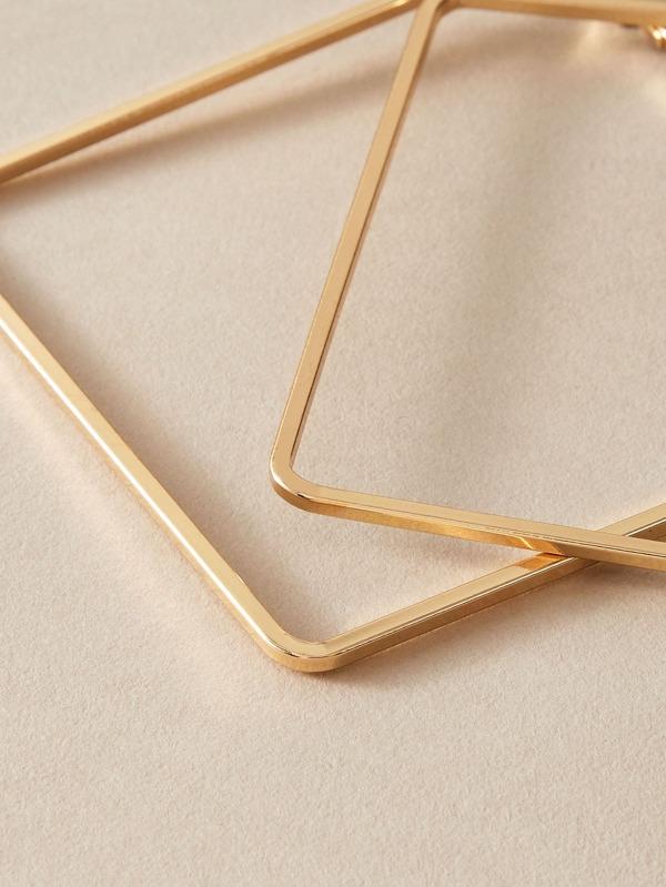 1pair Geometric Hoop Earrings - INS | Online Fashion Free Shipping Clothing, Dresses, Tops, Shoes