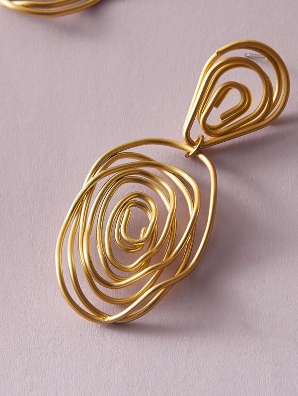 1pair Line Twist Drop Earrings - INS | Online Fashion Free Shipping Clothing, Dresses, Tops, Shoes