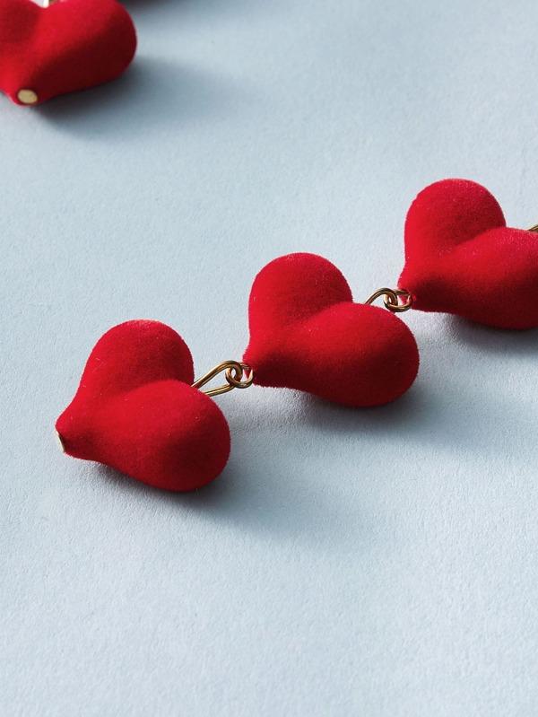 1pair Three Layered Heart Drop Earrings - INS | Online Fashion Free Shipping Clothing, Dresses, Tops, Shoes
