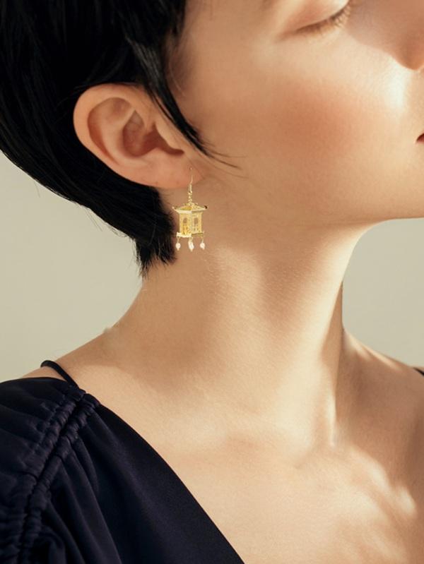 1pair Tower Decor Faux Pearl Tassel Drop Earrings - INS | Online Fashion Free Shipping Clothing, Dresses, Tops, Shoes