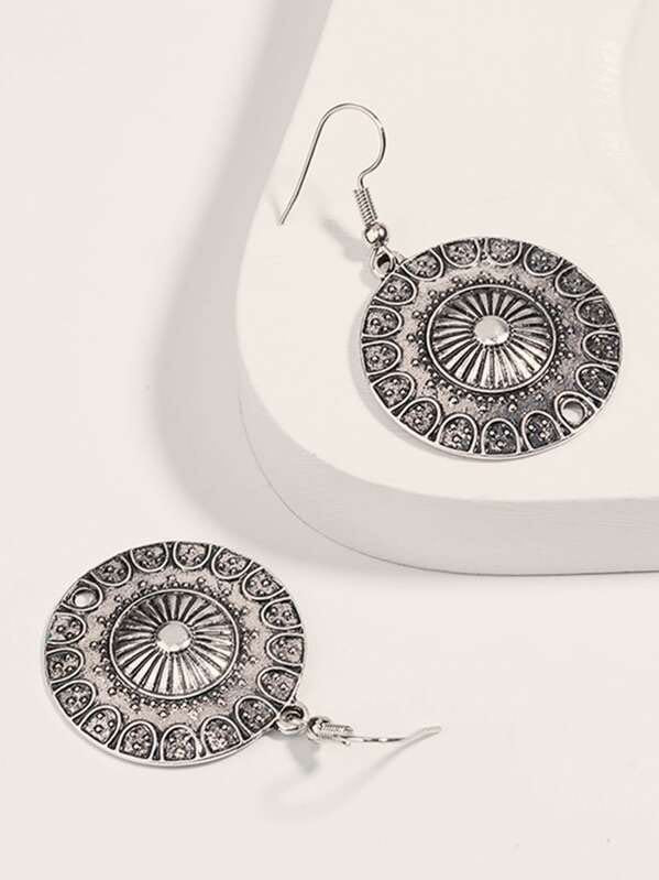 1pair Tribal Round Drop Earrings - INS | Online Fashion Free Shipping Clothing, Dresses, Tops, Shoes