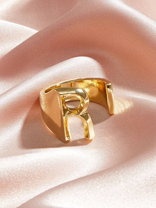 1pc Letter Decor Cuff Ring - INS | Online Fashion Free Shipping Clothing, Dresses, Tops, Shoes
