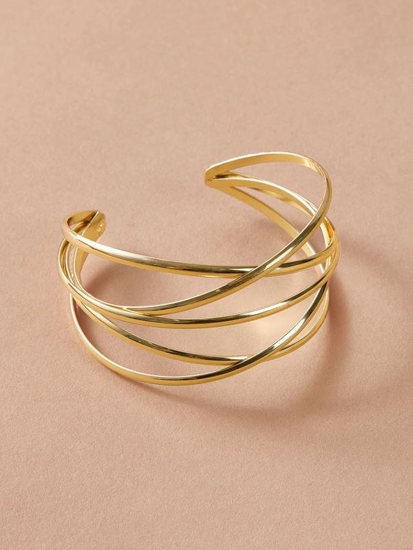1pc Line Winding Shaped Cuff Bracelet - INS | Online Fashion Free Shipping Clothing, Dresses, Tops, Shoes