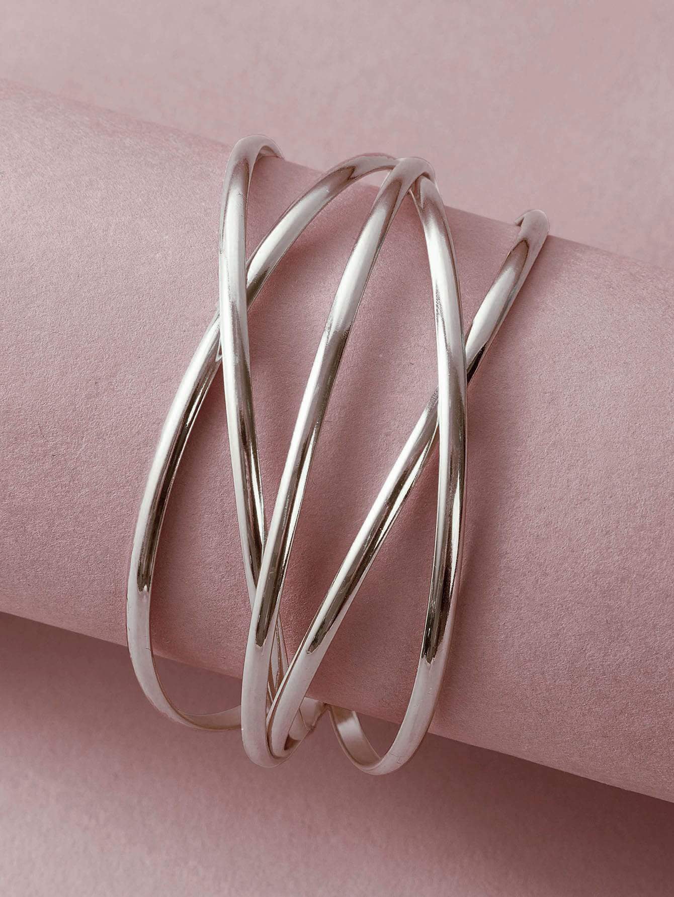 1pc Line Winding Shaped Cuff Bracelet - INS | Online Fashion Free Shipping Clothing, Dresses, Tops, Shoes