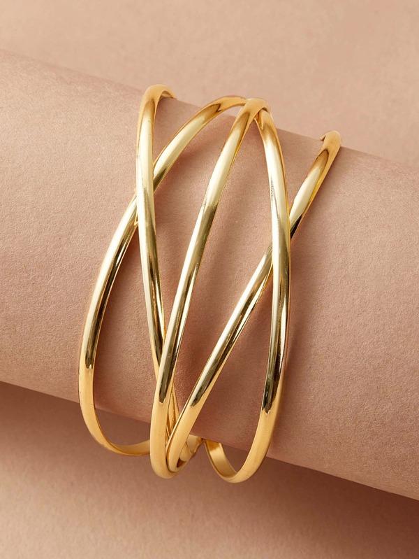 1pc Line Winding Shaped Cuff Bracelet - INS | Online Fashion Free Shipping Clothing, Dresses, Tops, Shoes