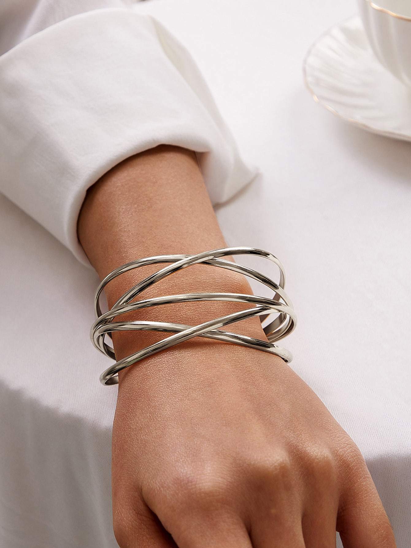 1pc Line Winding Shaped Cuff Bracelet - INS | Online Fashion Free Shipping Clothing, Dresses, Tops, Shoes