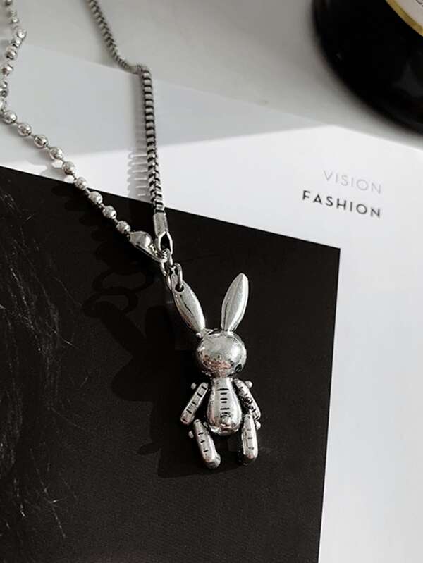 1pc Metal Rabbit Pendant Necklace - INS | Online Fashion Free Shipping Clothing, Dresses, Tops, Shoes