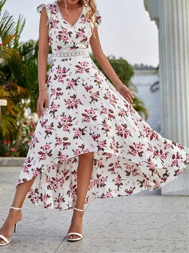 Women's Dresses Floral Print V-Neck Sleeveless Dress