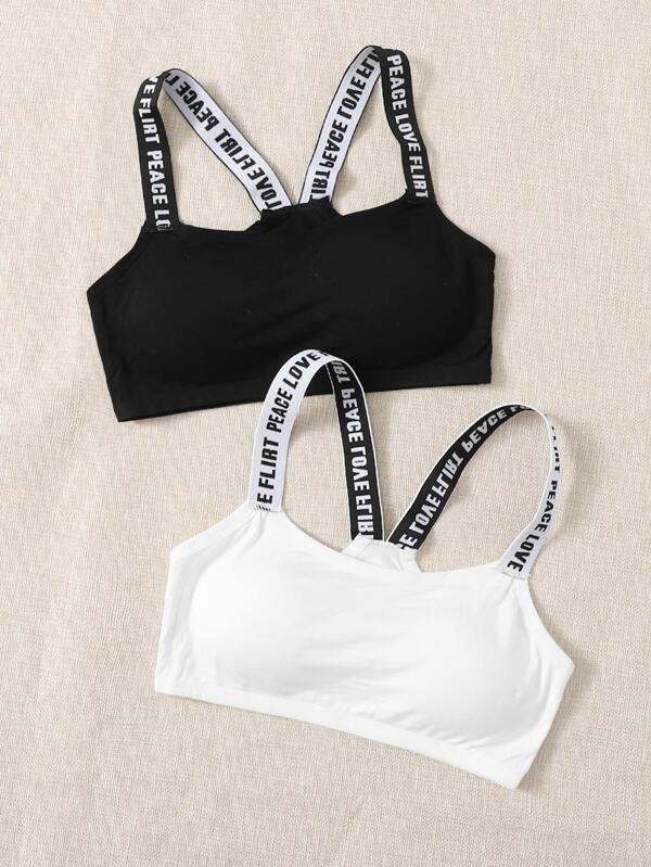 2pack Letter Strap Bralette - INS | Online Fashion Free Shipping Clothing, Dresses, Tops, Shoes