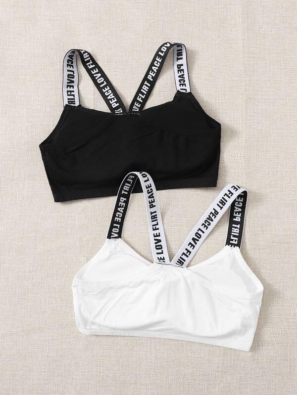 2pack Letter Strap Bralette - INS | Online Fashion Free Shipping Clothing, Dresses, Tops, Shoes
