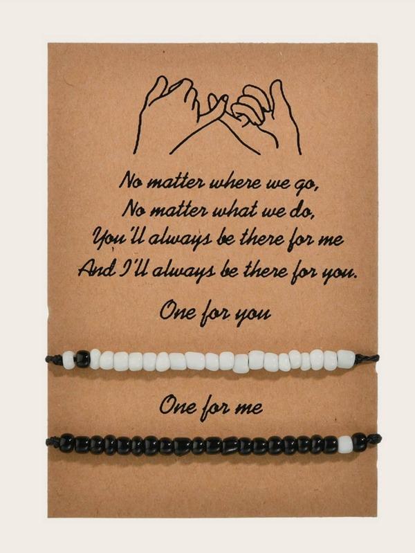 2pcs Beaded String Bracelet - INS | Online Fashion Free Shipping Clothing, Dresses, Tops, Shoes