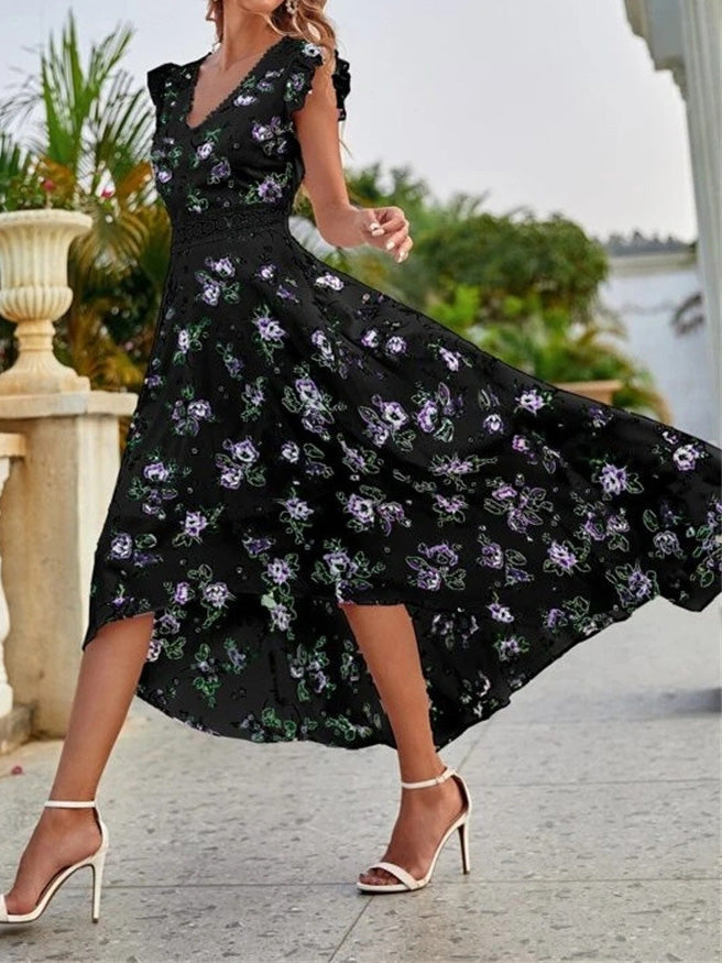 Women's Dresses Floral Print V-Neck Sleeveless Dress