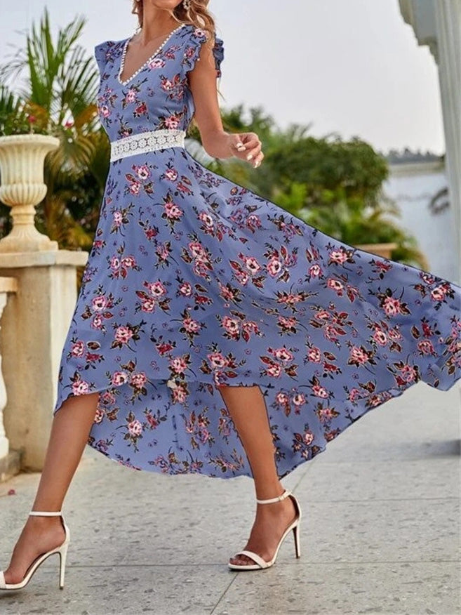 Women's Dresses Floral Print V-Neck Sleeveless Dress