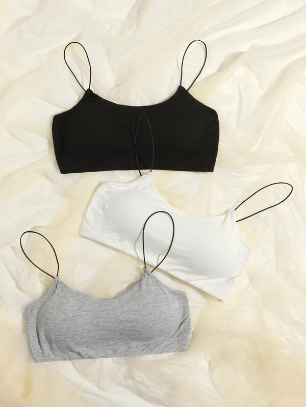3pack Plain Spaghetti Strap Bra Set - INS | Online Fashion Free Shipping Clothing, Dresses, Tops, Shoes