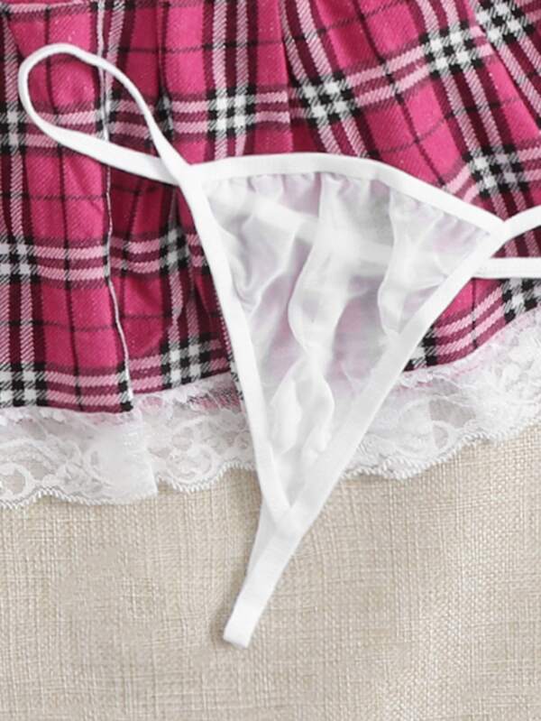 3pack Tartan Uniform Sexy Set With Thong - INS | Online Fashion Free Shipping Clothing, Dresses, Tops, Shoes