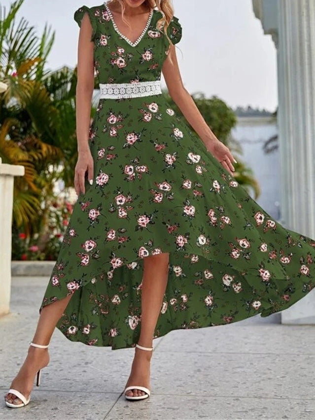 Women's Dresses Floral Print V-Neck Sleeveless Dress