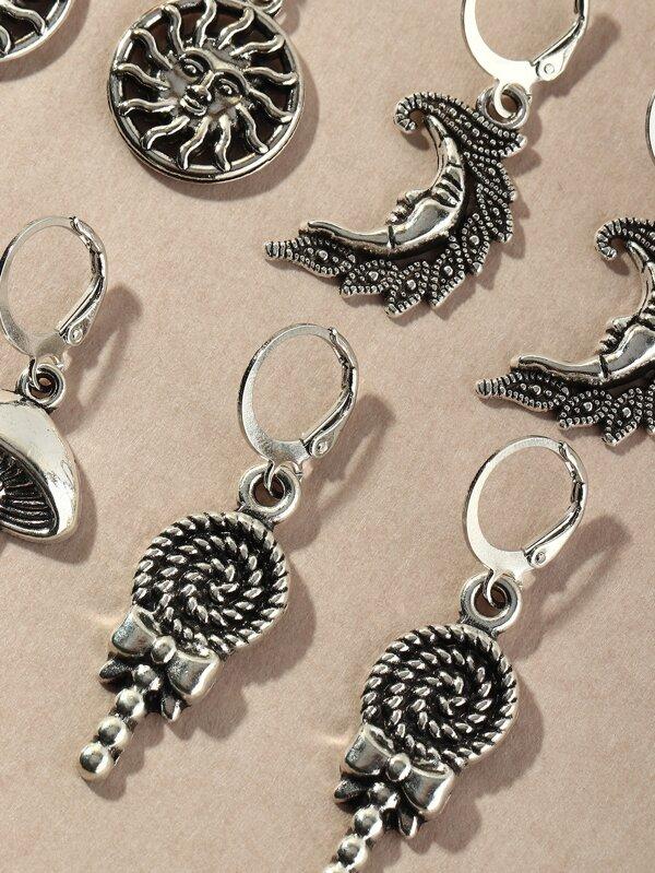 4pairs Sun Charm Drop Earrings - INS | Online Fashion Free Shipping Clothing, Dresses, Tops, Shoes