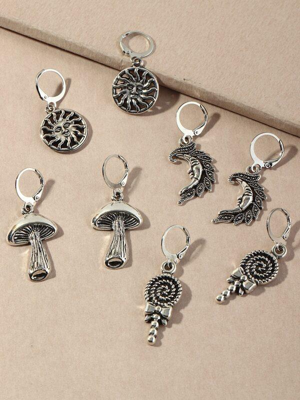 4pairs Sun Charm Drop Earrings - INS | Online Fashion Free Shipping Clothing, Dresses, Tops, Shoes