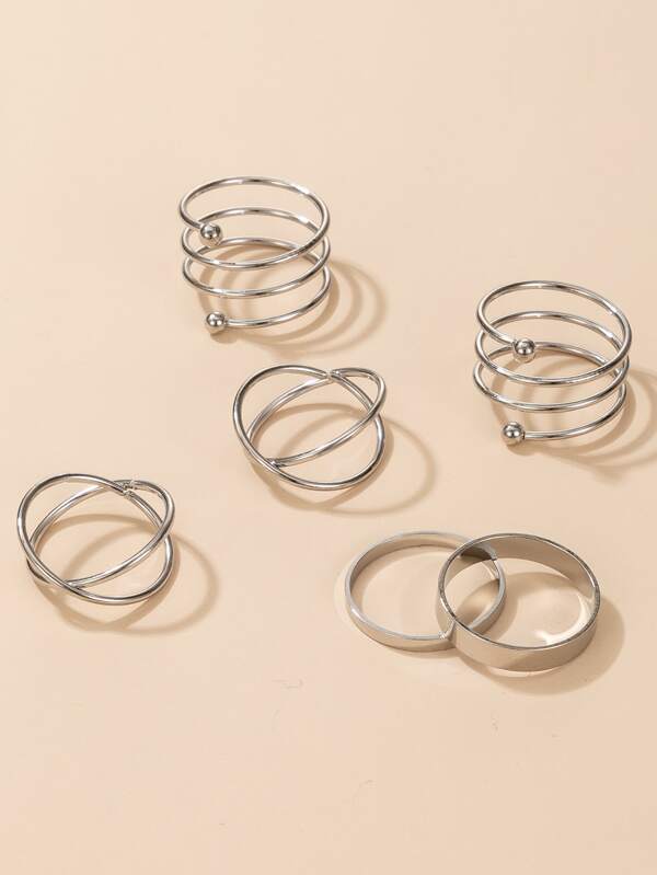 6pcs Cross Decor Ring - INS | Online Fashion Free Shipping Clothing, Dresses, Tops, Shoes