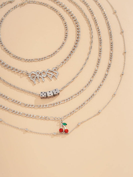 6pcs Rhinestone Fruit Decor Necklace - INS | Online Fashion Free Shipping Clothing, Dresses, Tops, Shoes