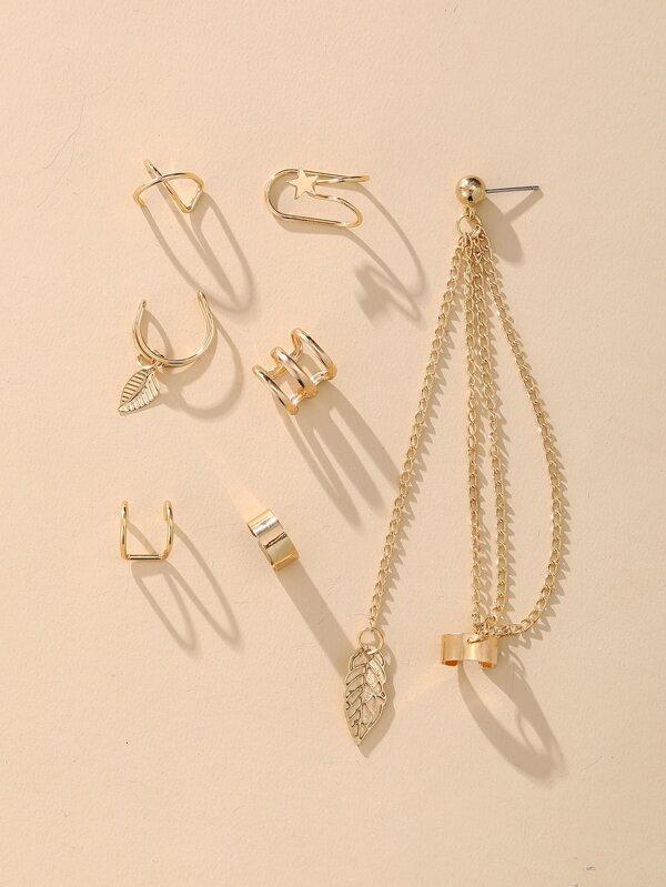 7pcs Star Decor Earrings - INS | Online Fashion Free Shipping Clothing, Dresses, Tops, Shoes