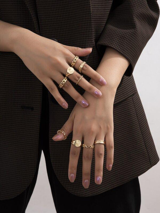 9pcs Star Decor Ring - INS | Online Fashion Free Shipping Clothing, Dresses, Tops, Shoes