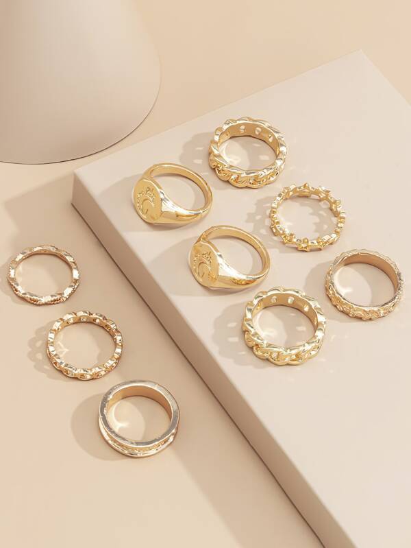 9pcs Star Decor Ring - INS | Online Fashion Free Shipping Clothing, Dresses, Tops, Shoes