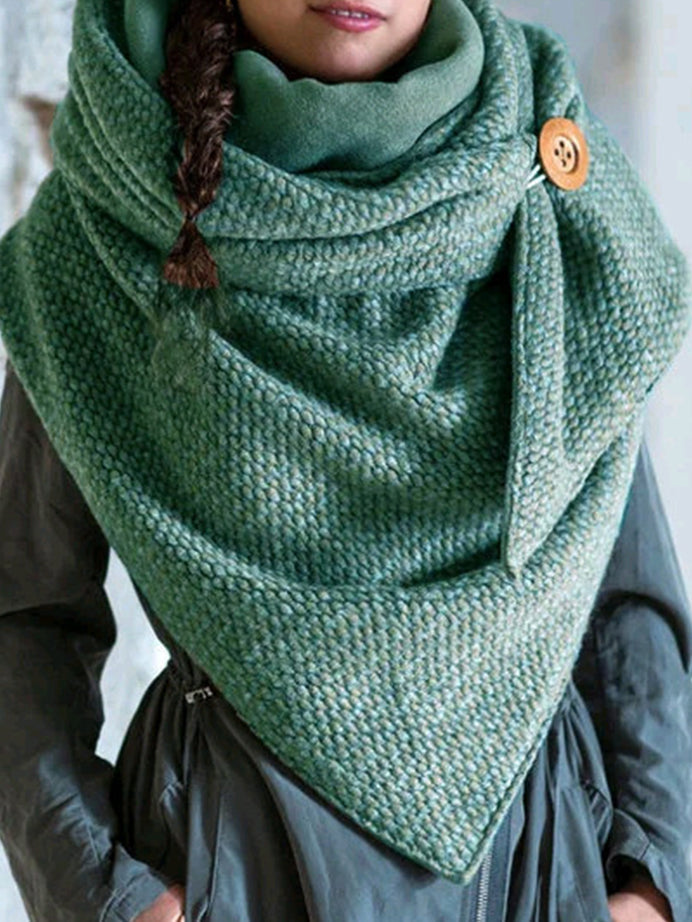 Women's Scarfs Pure Thick Warm Button Shawl Scarf