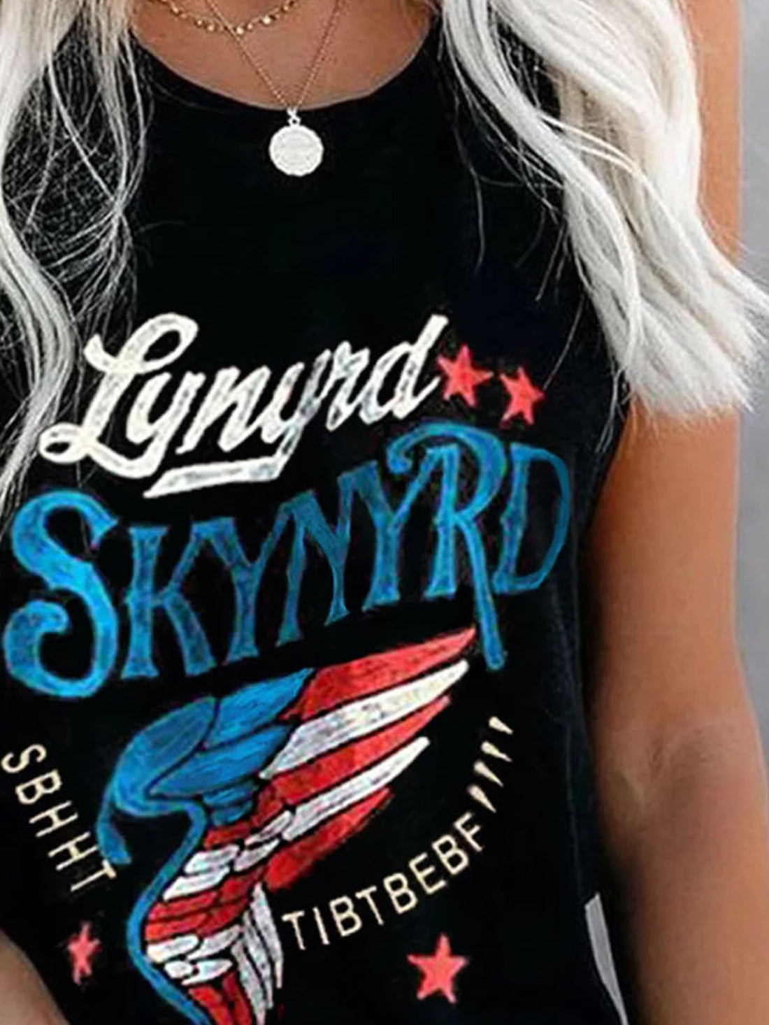 Crew Neck Casual Printed Tanks Top