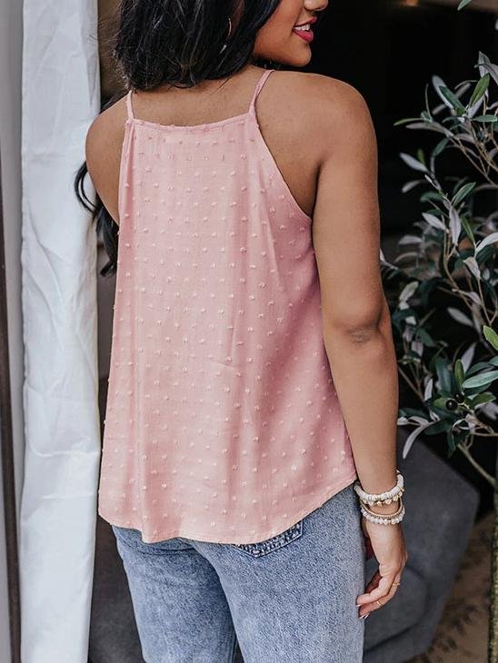 All-match Solid Color Lace Sleeveless Camisole - Tank Tops - INS | Online Fashion Free Shipping Clothing, Dresses, Tops, Shoes - 03/06/2021 - Color_Black - Color_Pink