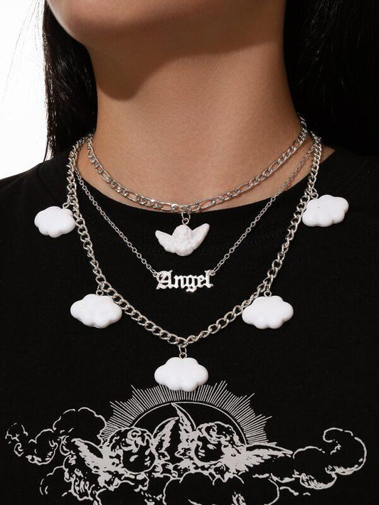 Angel Charm Layered Necklace - INS | Online Fashion Free Shipping Clothing, Dresses, Tops, Shoes