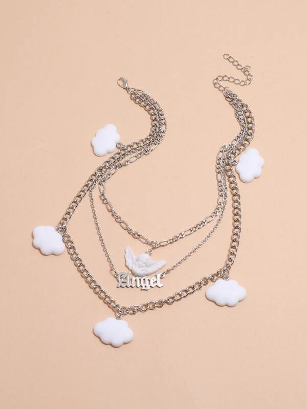 Angel Charm Layered Necklace - INS | Online Fashion Free Shipping Clothing, Dresses, Tops, Shoes