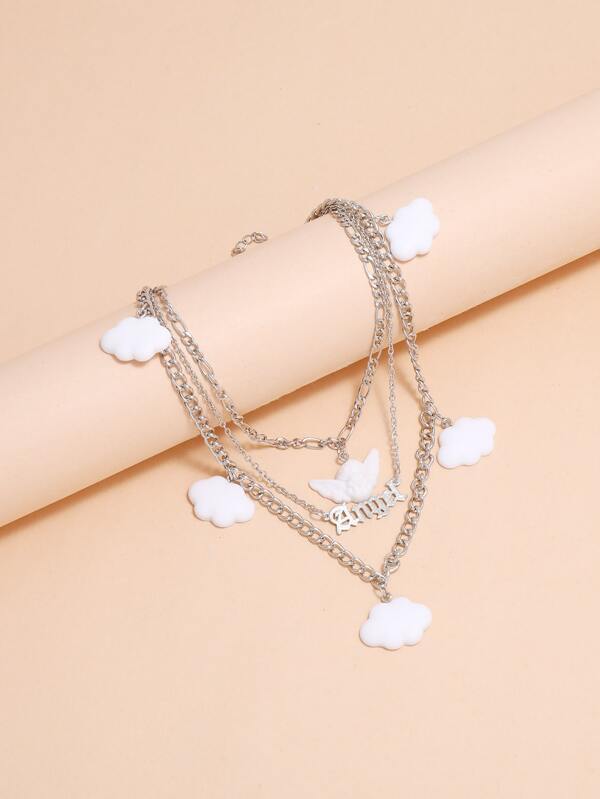 Angel Charm Layered Necklace - INS | Online Fashion Free Shipping Clothing, Dresses, Tops, Shoes