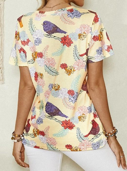 Animal Print Short Sleeve Round Neck Casual T-Shirt - T-Shirts - INS | Online Fashion Free Shipping Clothing, Dresses, Tops, Shoes - 09/07/2021 - 10-20 - Category_T-Shirts
